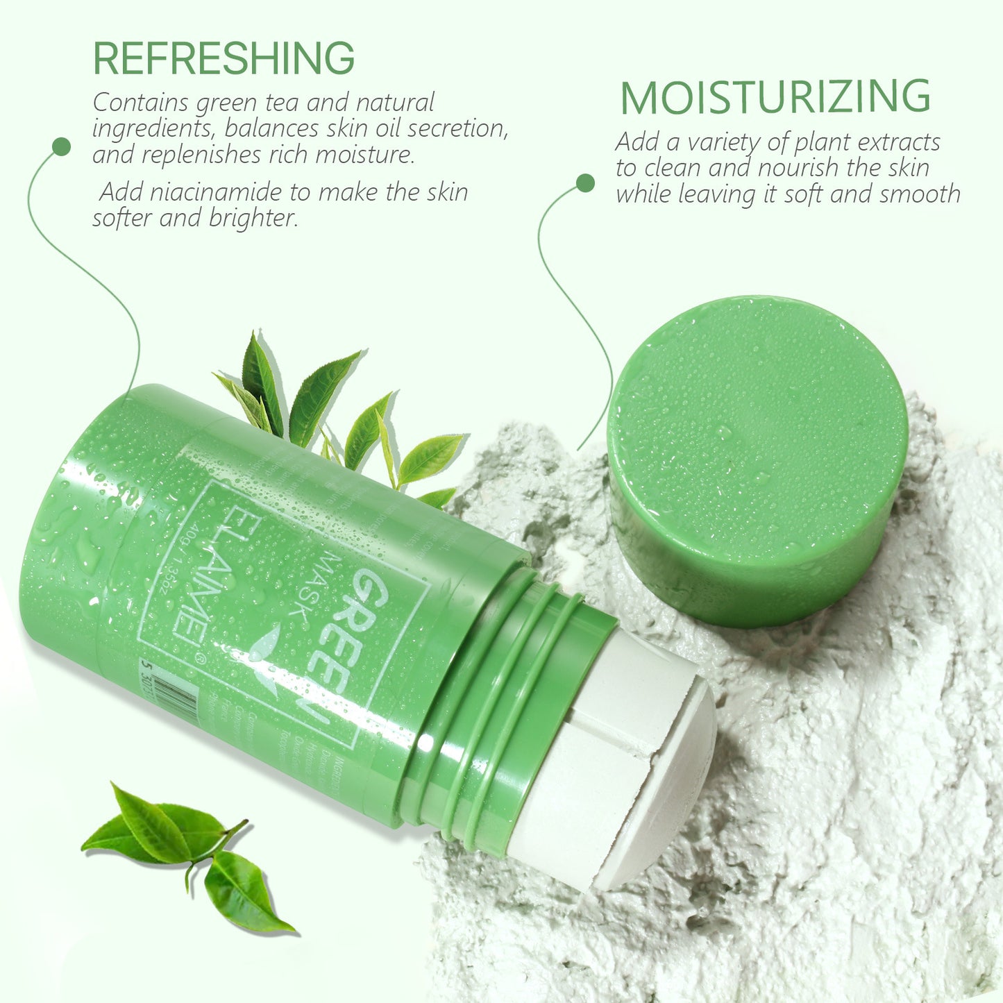 Green Tea Clay Mask Stick – Deep Cleansing & Oil Control